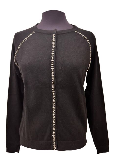 Maglia a cardigan con applicazioni CECILIA BENETTI | Maglie | 92 611NERO